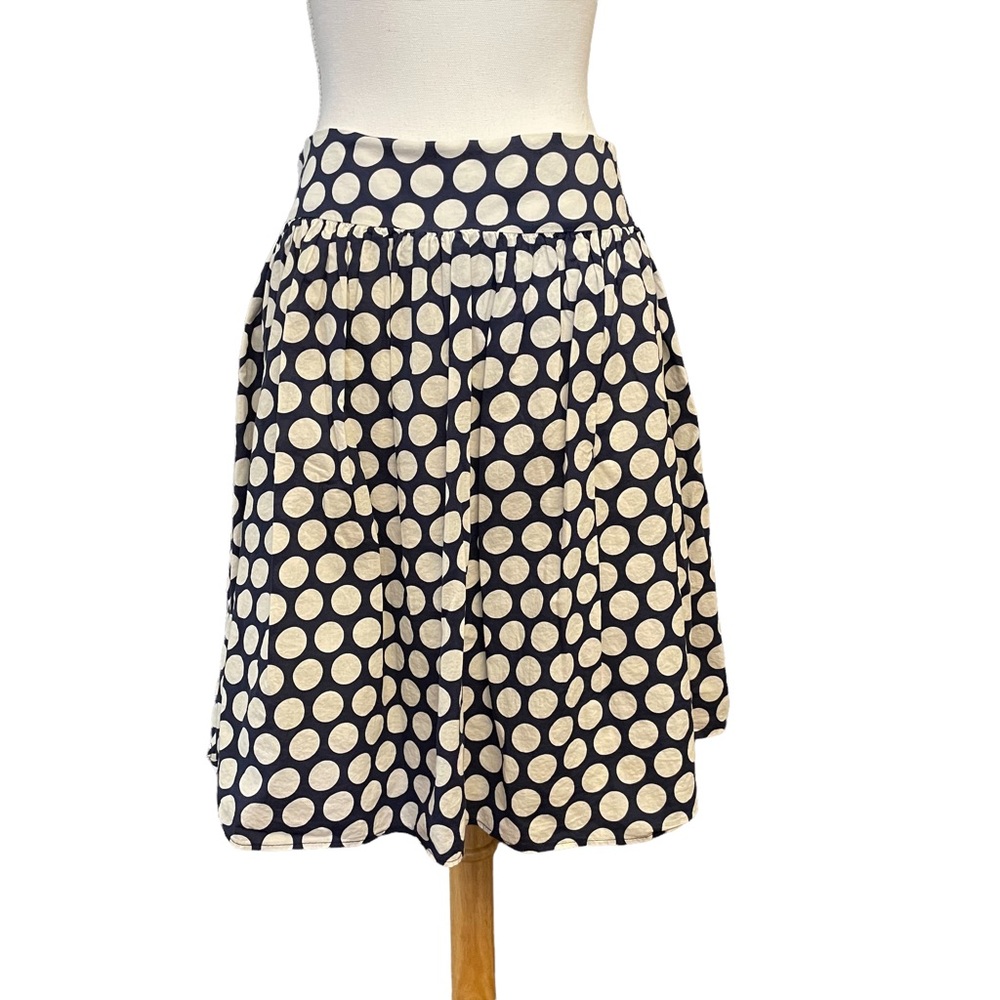 Necessary Objects Blue and White Polka Dot Flare Skirt. Size 6.